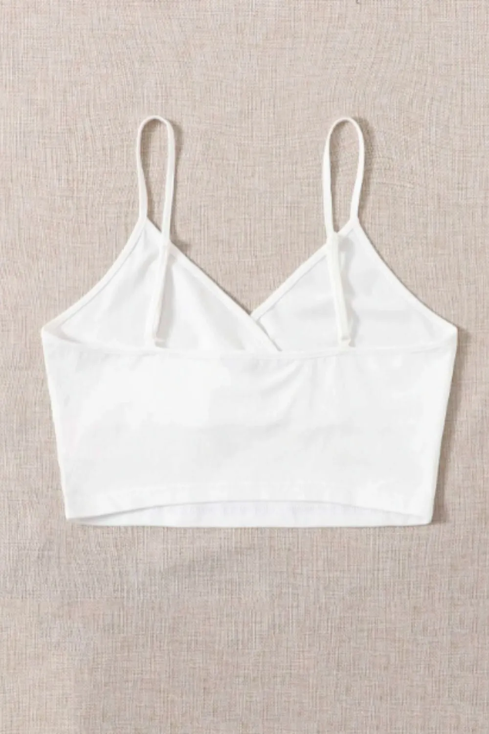 Wrap Neck Crop Top White