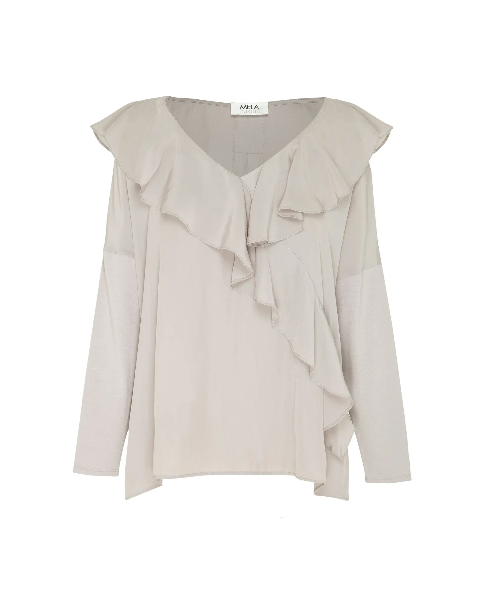 Wrap Ruffle Splice Top- String
