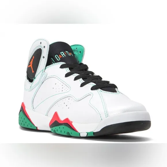 Youth Size 7.5 (Euro Sz 40.5) Jordan 7 Retro GS Sneakers Verde/White/Red/Green