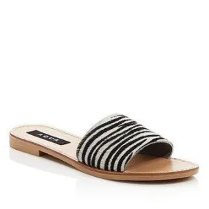 Zebra Print Slide Sandals