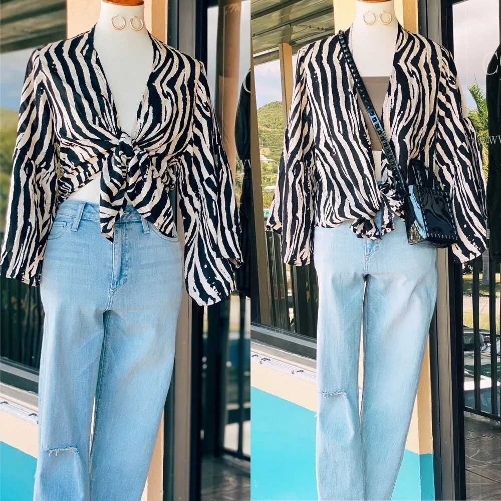 Zebra Self Tie Top