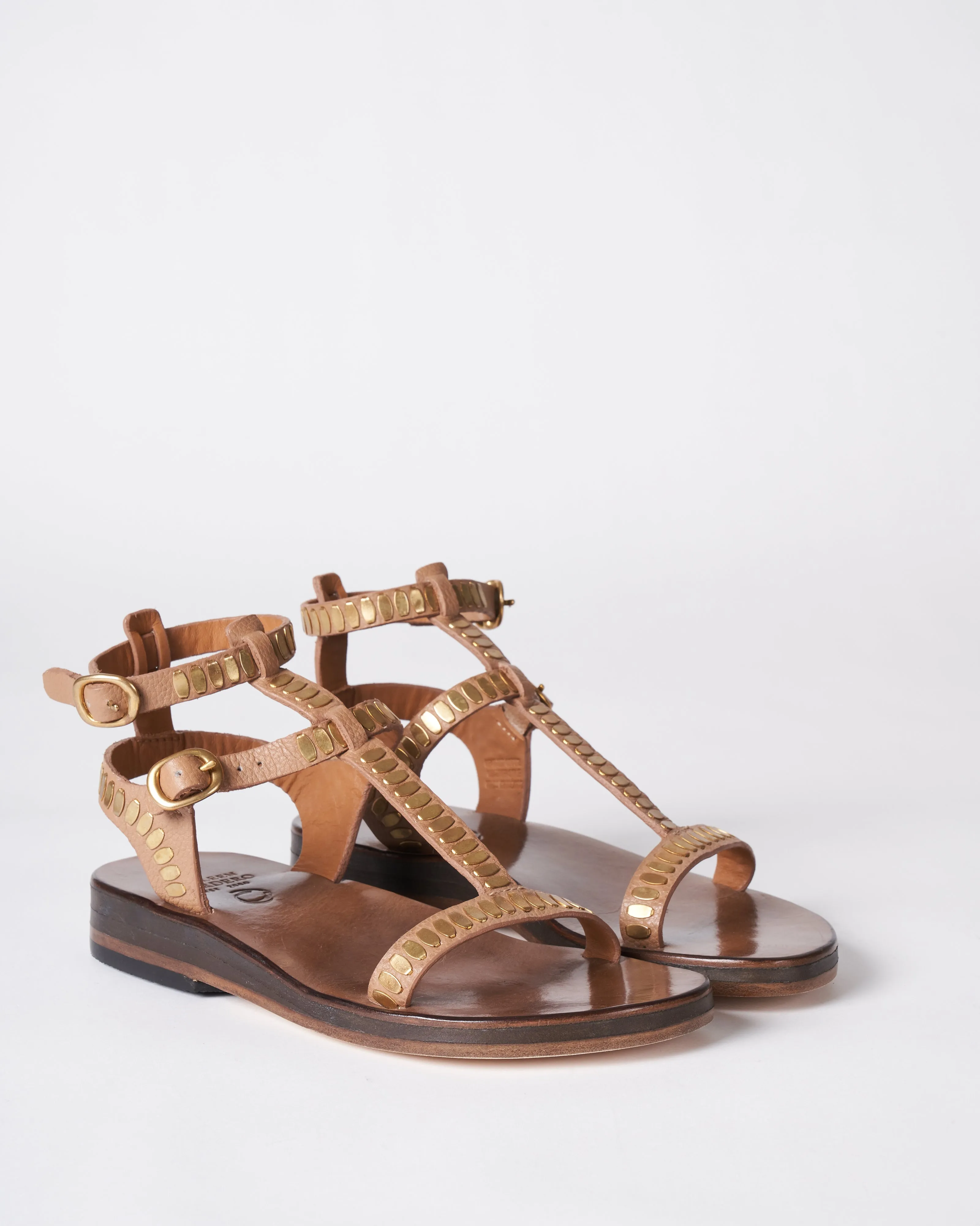 zeta gladiator strap sandal - natural nappa