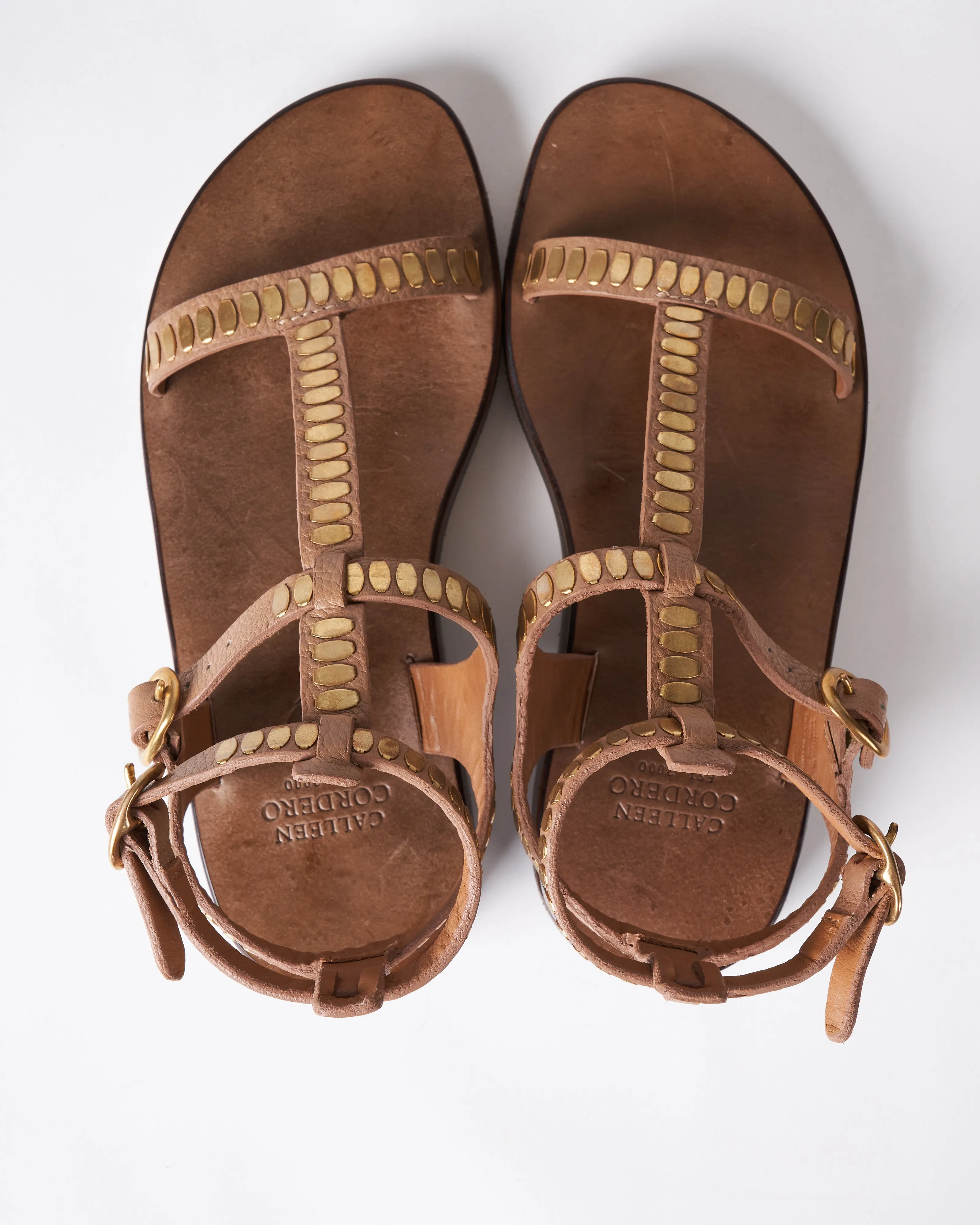 zeta gladiator strap sandal - natural nappa