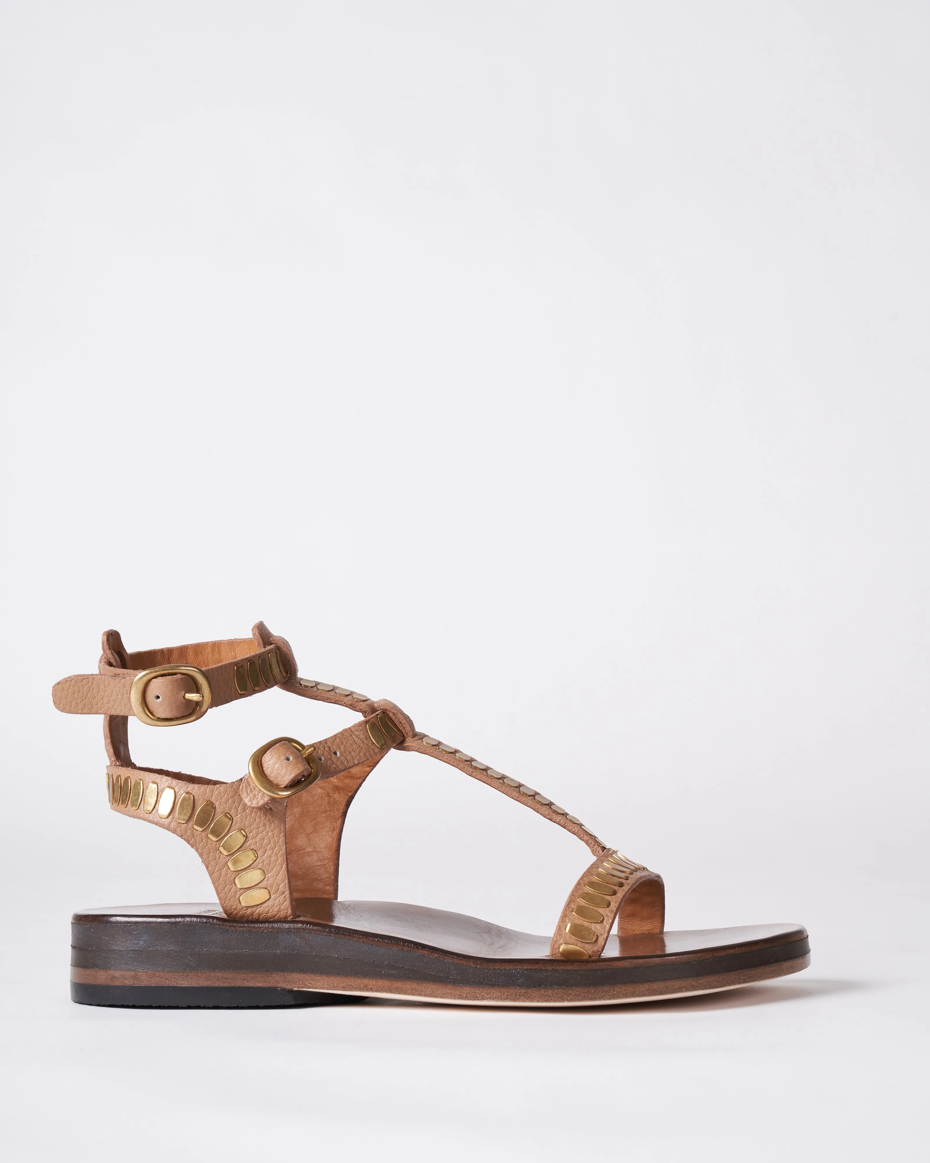 zeta gladiator strap sandal - natural nappa