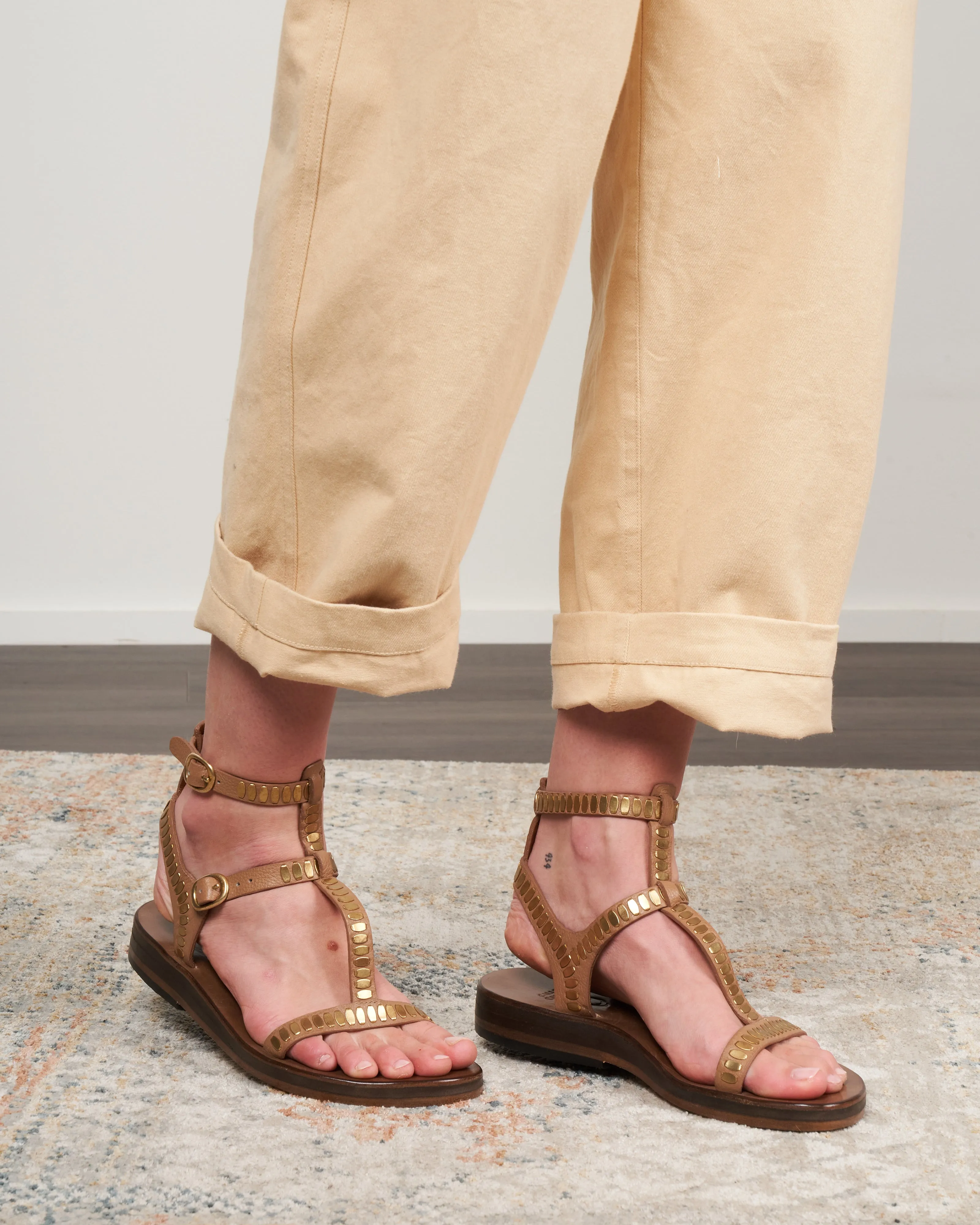 zeta gladiator strap sandal - natural nappa